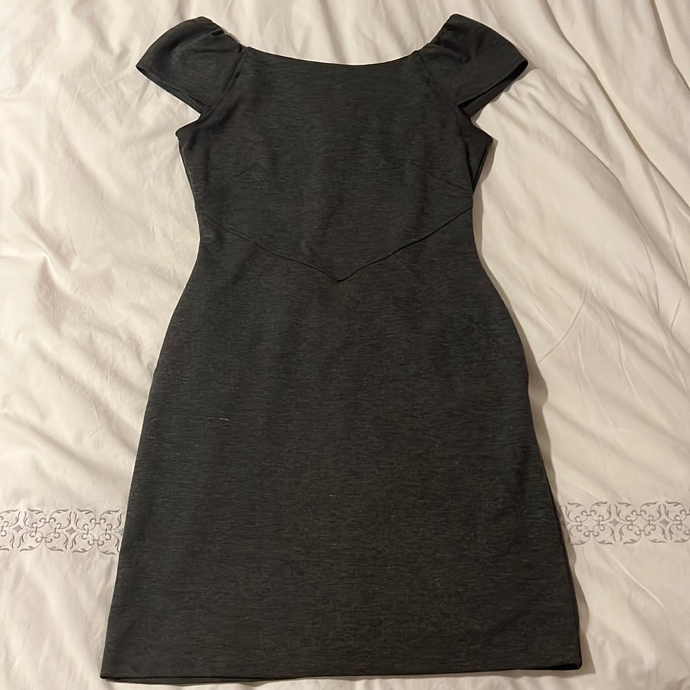 Gap Dark Graphite Tailored Stretchy Dress, Zipper Back